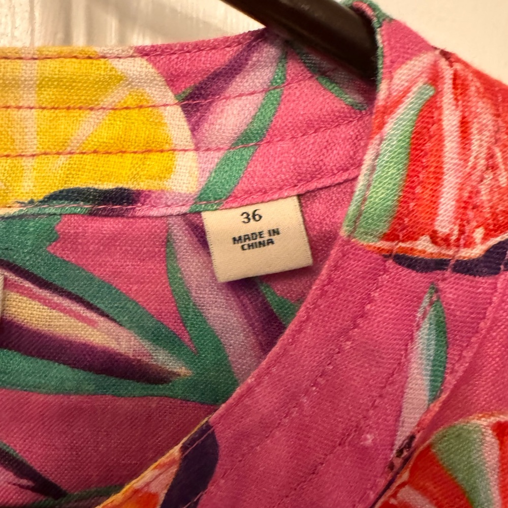 Scotch & Soda Women's Linen Romper, Pink Tropical Citrus Print, Size 36 (Size 6) - Picture 10 of 16